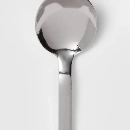 Squared Straight Spoon - Room Essentials&trade;: 18/0 Stainless Steel, Dishwasher-Safe, Silver, 6.78" Length, Dinner Spoon image {2}