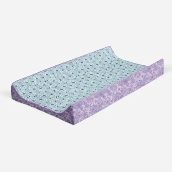 Bacati - Isabella Paisley Aqua/Lilac/Purple Floret Changing Pad Cover image {6}