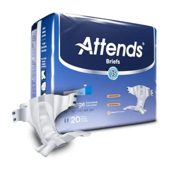 Attends Adult Unisex Briefs with Refastenable Tabs image {7}