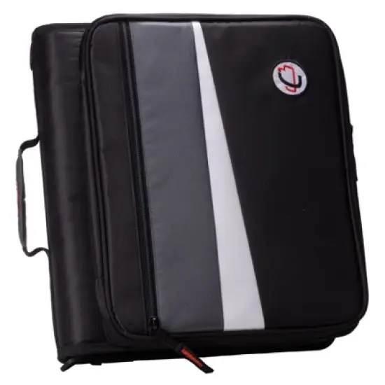Case-It 2 Inch 3 D-Ring Zipper Binder with Padded Laptop Case Workstation, Shoulder Strap image {3}