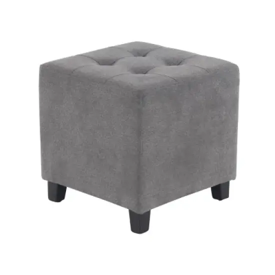 Contemporary Square Pouf Gray - Olivia & May image {2}