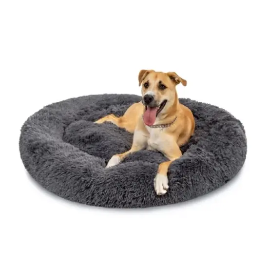 Best Choice Products 36in Dog Bed Self-Warming Plush Shag Fur Donut Calming Pet Bed Cuddler image {9}
