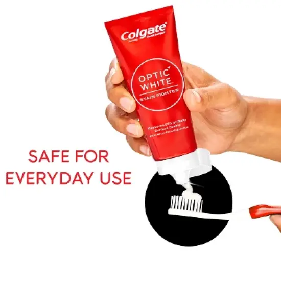 Colgate Optic White Stain Fighter Teeth Whitening Toothpaste - Clean Mint - 4.2oz image {4}