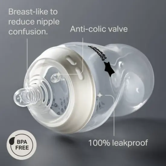 Tommee Tippee Natural Start Slow-Flow Breast-Like Nipple Anti-Colic Baby Bottle - 5oz image {3}