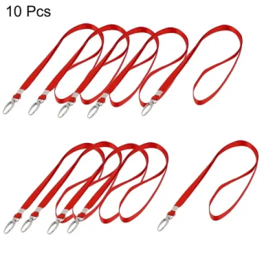 Unique Bargains Metal Swivel J-Hook Fashionable Badge Holder Red 10 Pcs image {1}