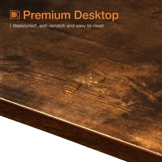 ODK 47 Inch Rectangular Modern Bar Height Narrow Pub, Kitchen, and Dining Table with Metal Legs, Easy to Clean Top, and Fast Assembly, Rustic Brown image {1}