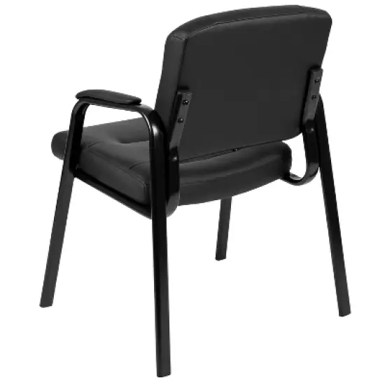 Flash Furniture Darwin Flash Fundamentals Black LeatherSoft Executive Reception Chair with Black Metal Frame image {10}