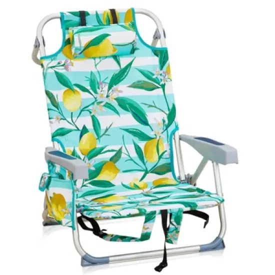 FURNIinspire Outdoor Portable Chair Lightweight Frame with Extra Storage for Active Lifestyles, Lemon, 24.8"*25.6"*32.28" image {5}