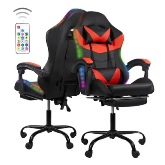 Dexmalle Ergonomic Black-Red Gaming Chair with PU Seat image {6}