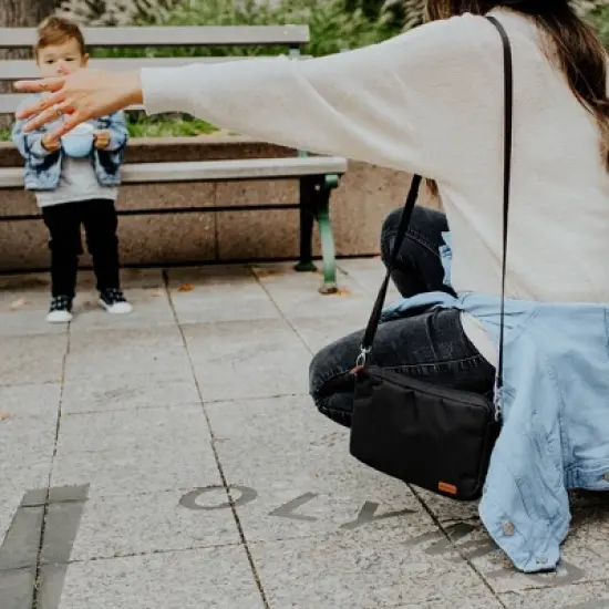 JJ Cole Bloomfield Modular Knapsack Diaper Bag Onyx & Ivory image {4}