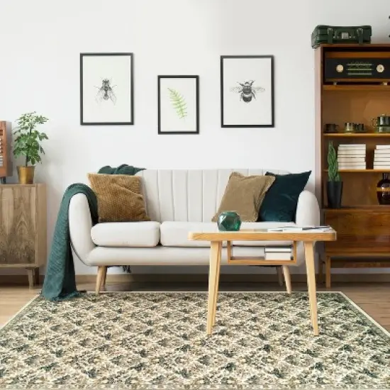 Vintage Bohemian Transitional Casual Farmhouse Rustic Nature Floral Ultra-Soft Durable High-Traffic Indoor Area Rug by Blue Nile Mills image {1}