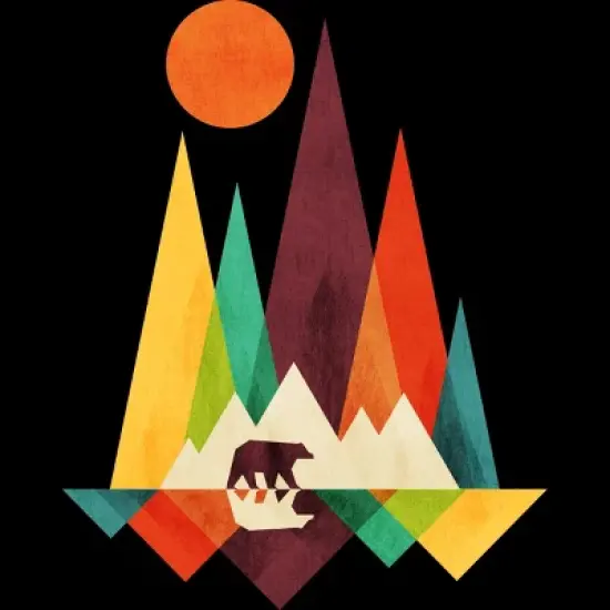 Junior's Design By Humans Mountain Bear By radiomode T-Shirt image {1}