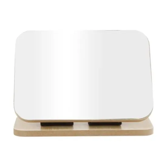 Unique Bargains Horizontal Desktop Cosmetic MirrorWood Color 1 Pc image {3}