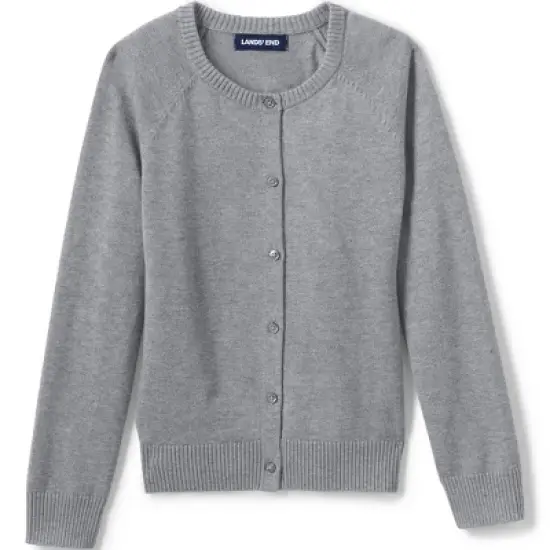 Lands' End School Uniform Girls Cotton Modal Cardigan Sweater image {4}