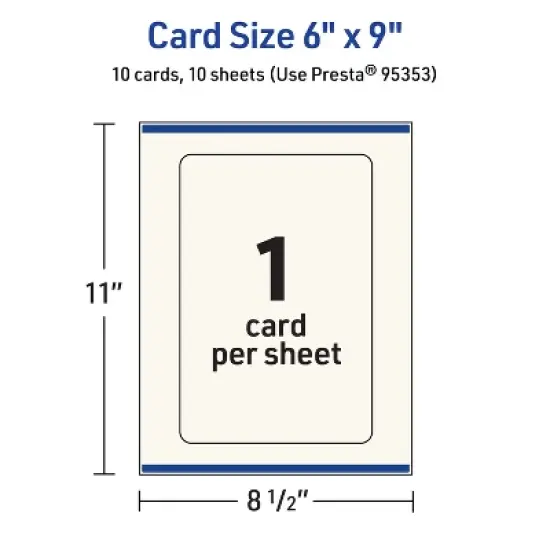 Avery Printable Cards with Rounded Corners, 6" x 9", Matte Ivory, 10ct image {4}