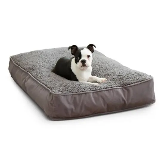 Kensington Garden Buster Deluxe Sherpa Rectangle Pillow Dog Bed - Gray image {5}
