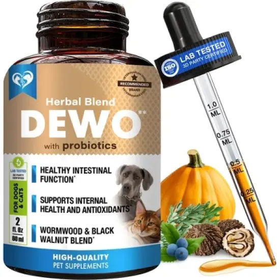 Beloved Pets Natural Intestinal Defense Herbal Cleanse for Dogs and Cats with Probiotic, Advanced Broad Spectrum Formula Gut Health 2 Oz - 1 Pack image {7}