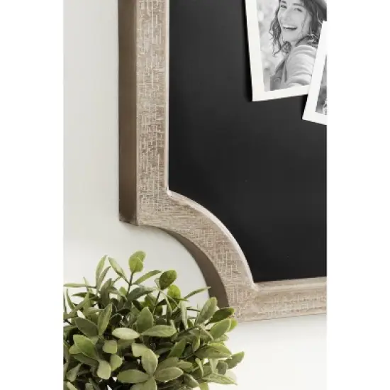 Kate and Laurel Hogan Framed Scallop Chalkboard, 23.5x36, Rustic Brown image {6}