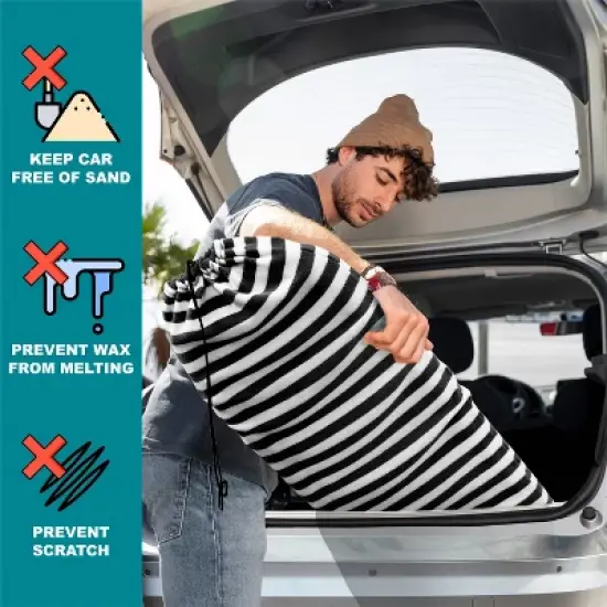 SUN CUBE Surfboard Sock Cover, Surf Bag for Surfing Board, Protective Stretchy Sock Sleeve Longboard Hybrid Shortboard image {3}