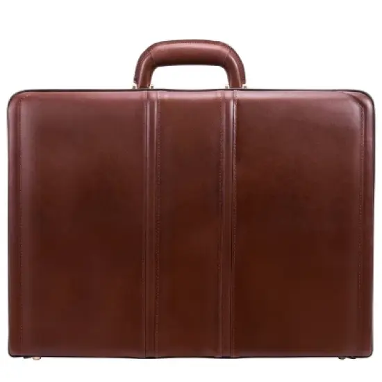 McKlein Coughlin Leather 4.  Expandable Attache Briefcase - Brown image {2}