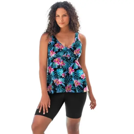Swim 365 Women&rsquo;s Plus Size Flowy Tankini Top image {8}