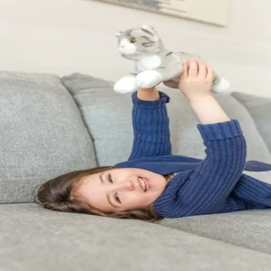 Bearington Collection Lil' Socks Small Plush Stuffed Animal Gray Striped Tabby Cat, 8" image {2}