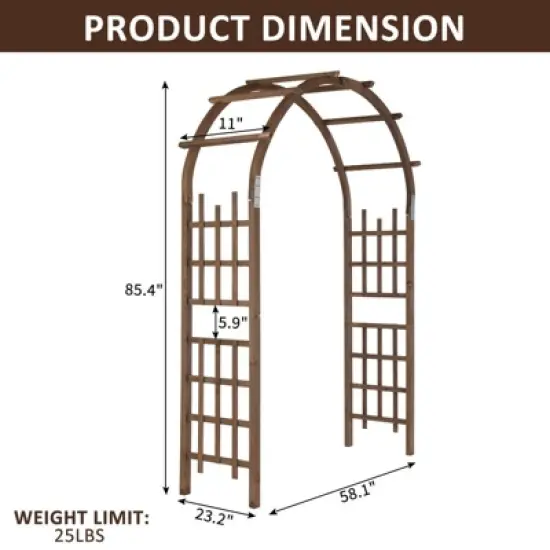 Karl Home 58.1'' W x 23.2'' D Outdoor Solid Wood Arbor image {1}