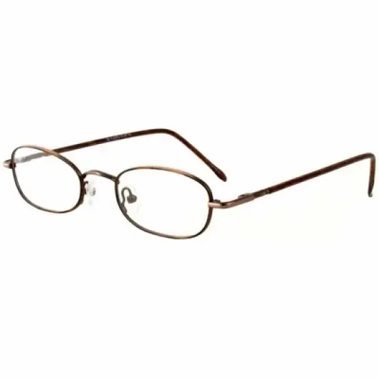 Flex Plus by Vivid FP-87 Designer Blue Light FIlter Reading Glasses in Amber Brown 46mm +2.50 | Ladies | Oval Shape | X-Small Fit image {1}