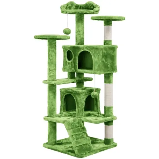 Yaheetech 54"H Cat Tree with 2 Condos for Kittens Small Cats image {17}