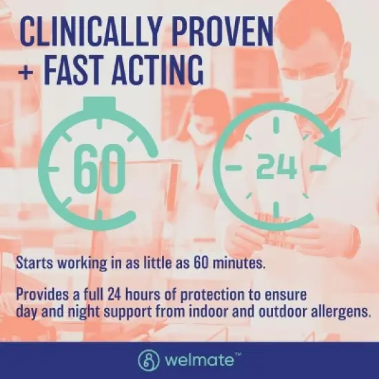 WELMATE 24 Hour Allergy Relief Tablets -  Levocetirizine 5mg 180ct image {2}