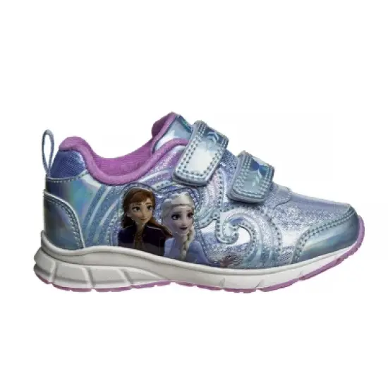 Disney Girls Frozen II Elsa & Anna Princess Light Up Sneakers -Lightweight Tennis Breathable Athletic Sneakers(Toddler/Little Kid) image {2}