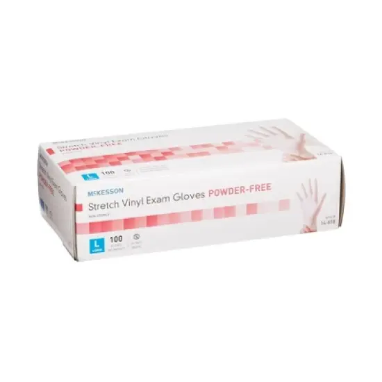 McKesson Vinyl Gloves, Powder-Free, Ivory, Large, 100 Count, 1 Box image {2}