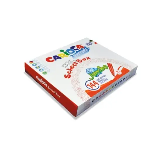 CARIOCA Jumbo Maxi Tip Felt Tip Washable Pens School Box - 144 Pieces image {1}