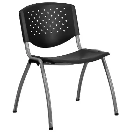 Flash Furniture HERCULES Series 880 lb. Capacity Plastic Stack Chair with Powder Coated Frame image {12}