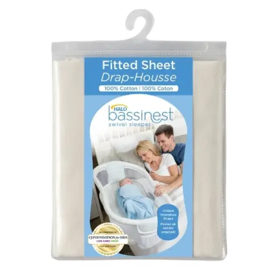 HAlo Innovations Bassinest Organic Fitted Sheet - White image {3}