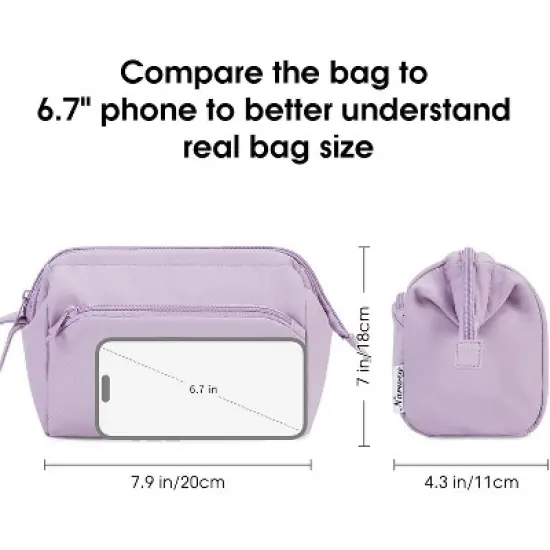Narwey Makeup Bag Women Wide-open Make up Bag Travel Cosmetic Bag image {5}