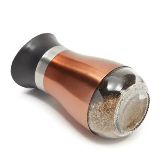 Juvale Stainless Steel Copper Salt and Pepper Shakers Set with Glass Bottom, Perforated "S" and "P" Caps for Kitchen, 4oz image {3}