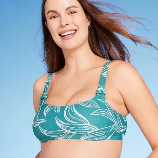 Nursing Bikini Maternity Top - Isabel Maternity by Ingrid & Isabel&trade; Turquoise Green Floral image {2}