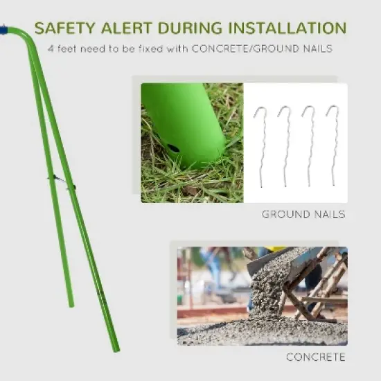 Outsunny Swing Set with Glider, Two Swing Seats and Adjustable Height, Outdoor Sturdy A-Frame Suitable for Playground, Backyard image {5}