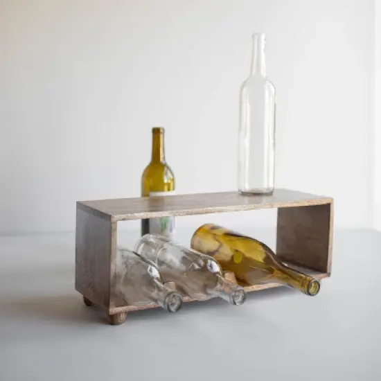 Natural Wood Wine Bottle Holder - Foreside Home & Garden image {6}