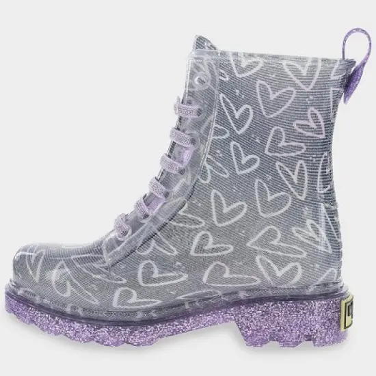 Western Chief Toddler Girls' Ombre Heart Glitter Sirena Rain Boots - Navy image {1}