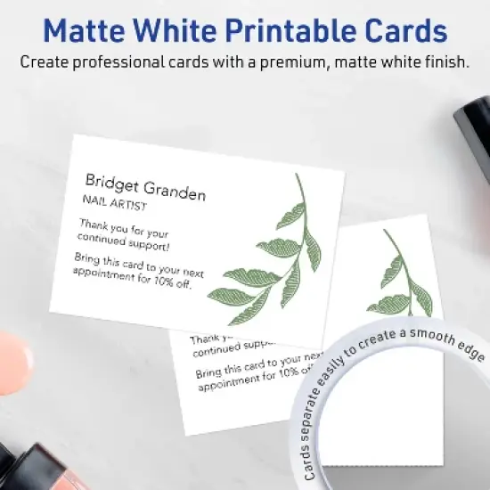 Avery Printable Rectangle Cards, 5" x 7", Matte White, 100ct image {1}