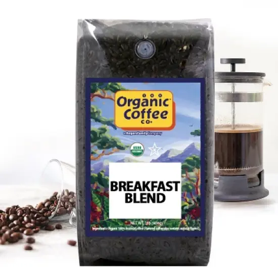 Organic Coffee Co., Breakfast Blend, 2lb (32oz) Whole Bean Coffee image {3}