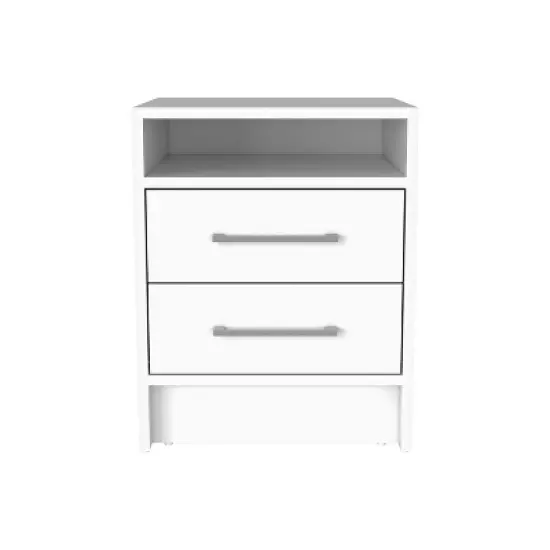Greter 24" Two-Drawer Night Stand With open shelf image {5}