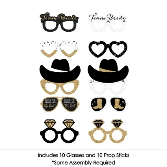 Big Dot of Happiness Nash Bash Glasses - Paper Card Stock Nashville Bachelorette Party Photo Booth Props Kit - 10 Count image {2}