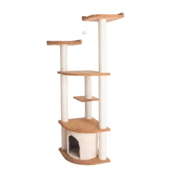 Armarkat Ultra Thick Faux Fur Real Wood Cat Scratching Furniture For Cats Play Chocolate A6402 image {1}