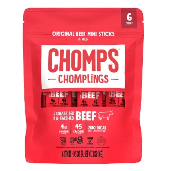 Chomps Chomplings Original Beef Mini Sticks - 3oz/6ct image {7}