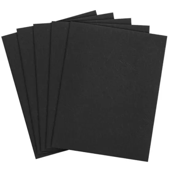 Juvale 100-Pack Black 13 Mil Presentation Binding Covers and Backs, 230g Letter Size Leather Grain Paper for Business Reports, Proposals, 8.5 x 11" image {5}