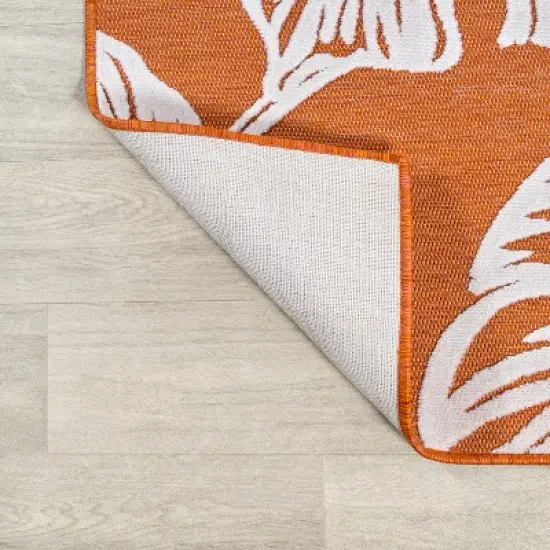 JONATHAN Y Tobago High-Low Two-Tone Monstera Leaf Floral Indoor/Outdoor Area Rug  image {5}