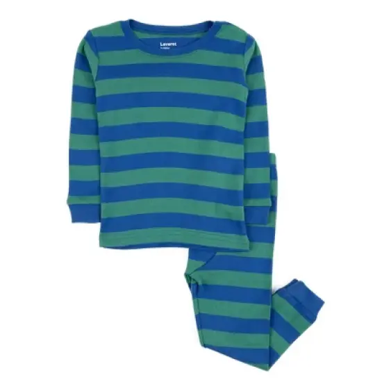 Leveret Kids Two Piece Cotton Striped Boys Pajamas image {7}